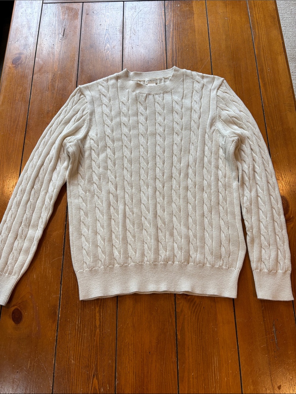 NWT Crewcuts Cream Cable-Knit Crewneck Sweater Boys Boys Size L (10-11)